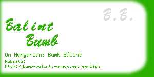 balint bumb business card